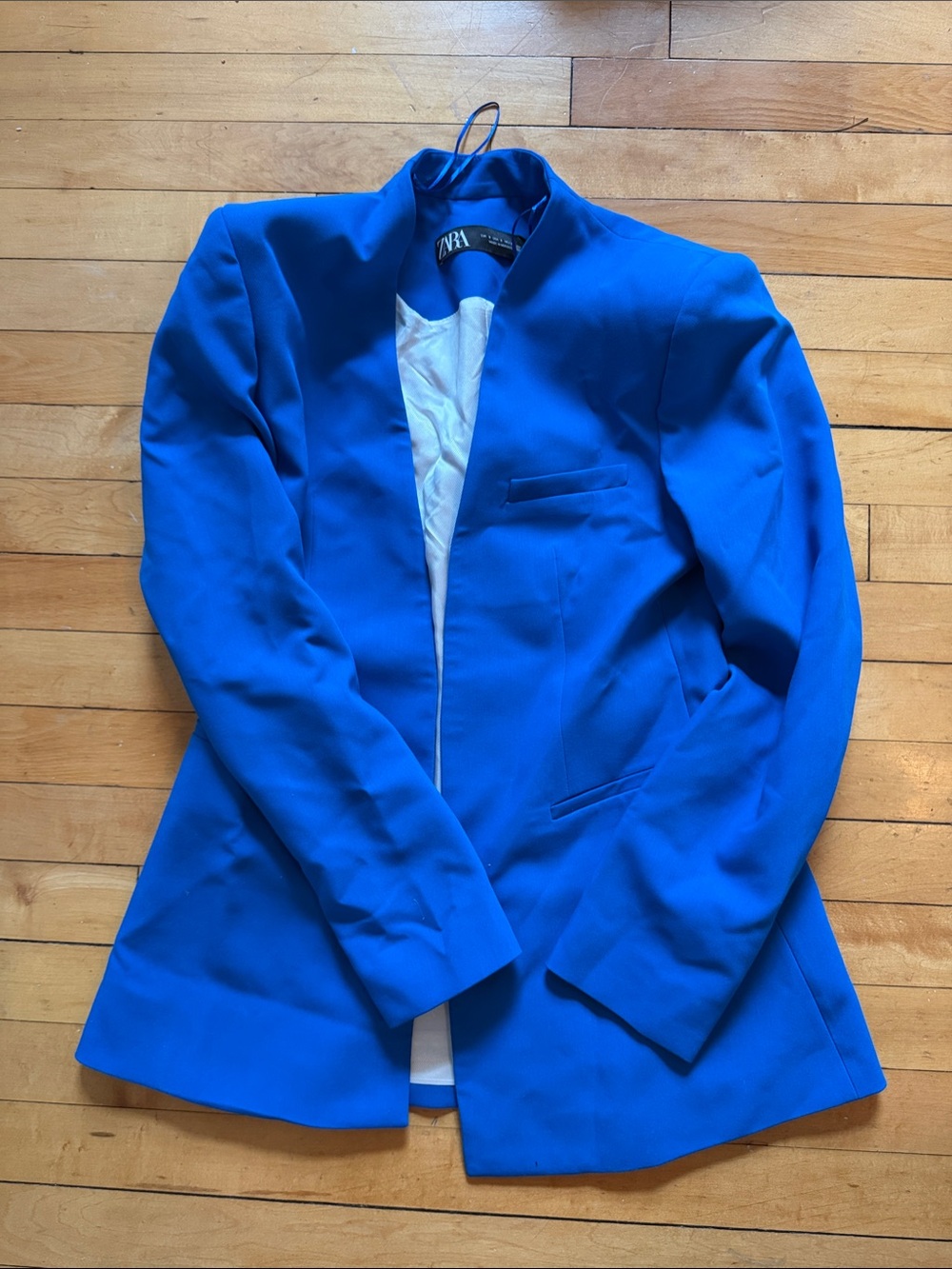 Zara Womens Bright Blue Structured Blazer